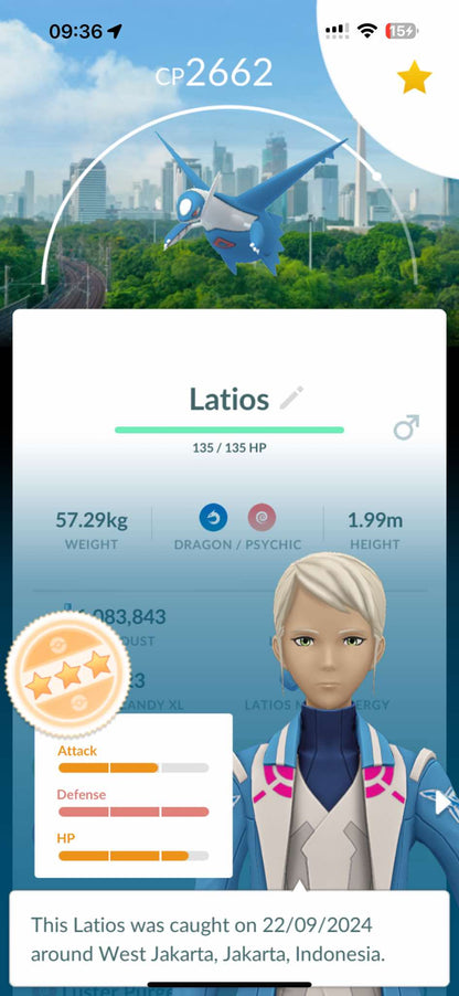 Level 36 Account with 41 Shiny, 17 Hundo, & Exclusive Jakarta Event Pokémon