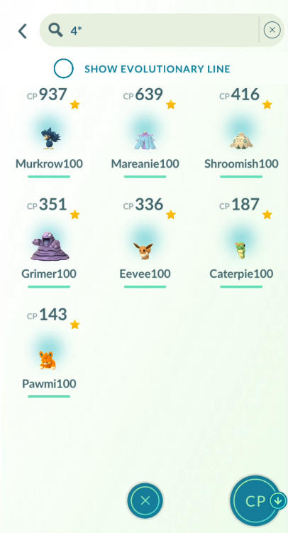 Level 35 Account Hundo Grimer, Eevee, and Shroomish