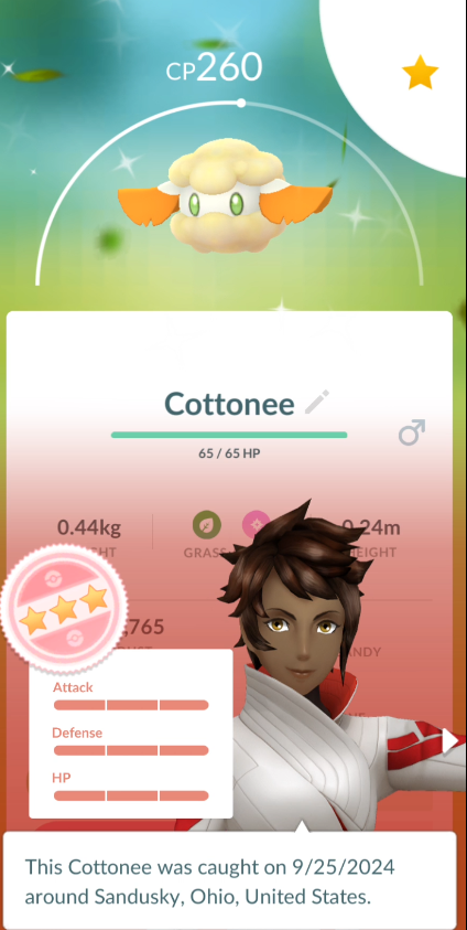 Level 40 Account Featuring Shundo Chansey, Pidgey, and Cottonee