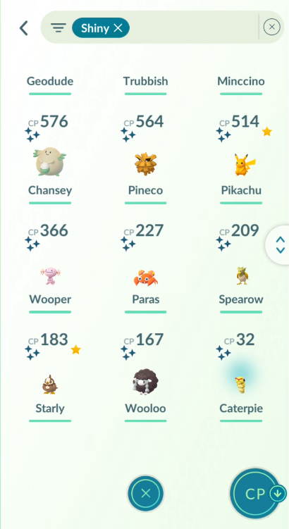 Level 40 Account - Shundo Wooper, Caterpie, and Starly