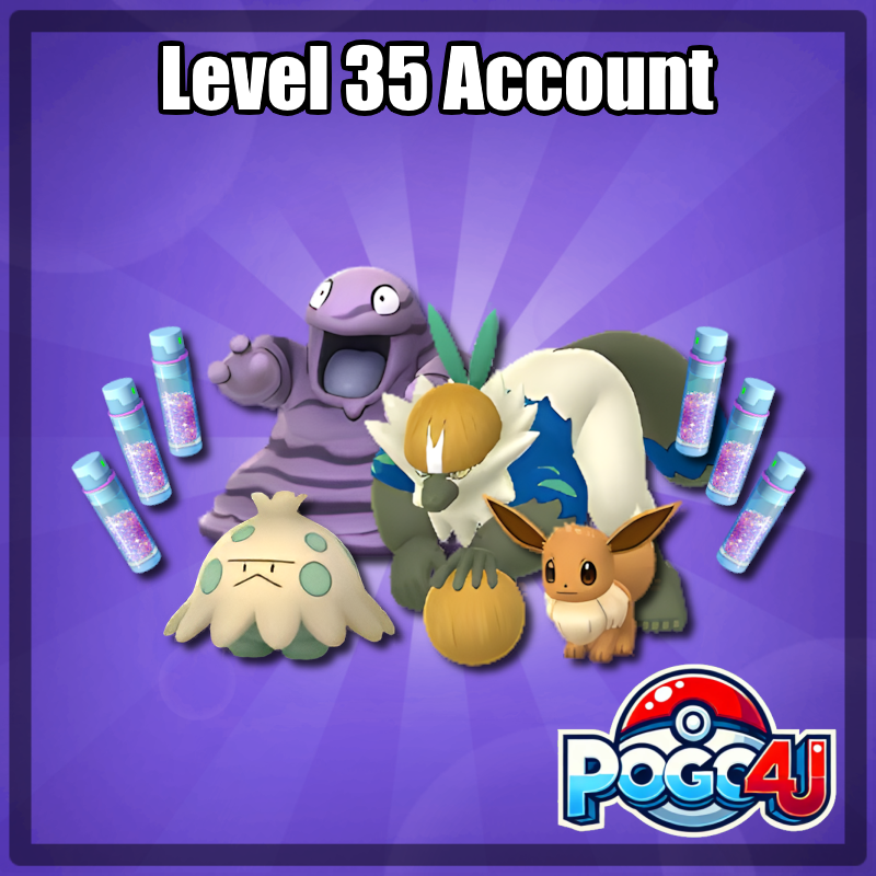 Level 35 Account Hundo Grimer, Eevee, and Shroomish