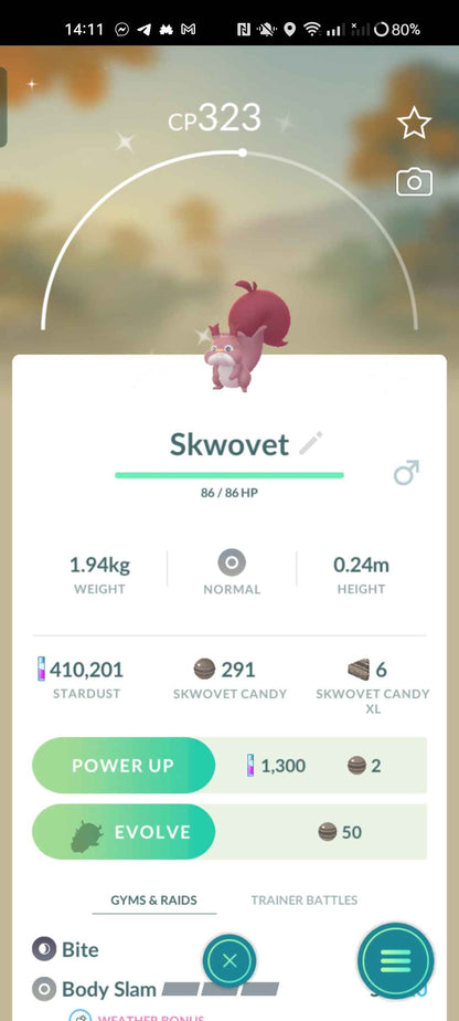 Level 31 Account With Shundo Skwovet and Ponyta